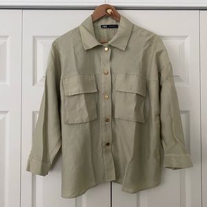 ZARA drop shoulder shirt